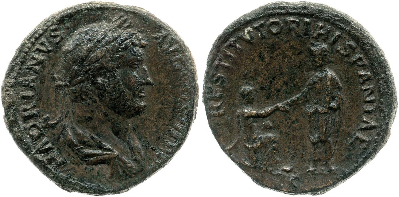 RIC II, Part 3 (second edition) Hadrian 1865, аверс, bm