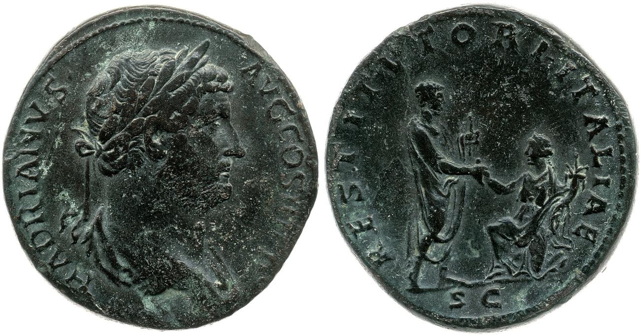 obverse RIC II, Part 3 (second edition) Hadrian 1875