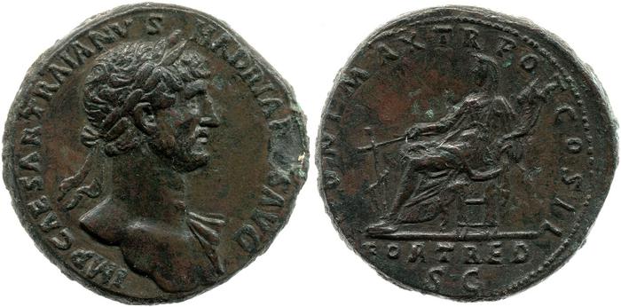 RIC II, Part 3 (second edition) Hadrian 150, реверс, bm