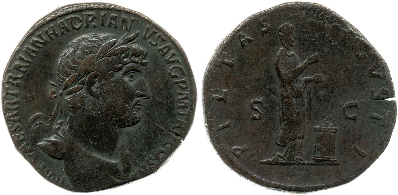 RIC II, Part 3 (second edition) Hadrian 472, аверс, bm