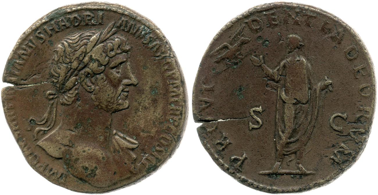 RIC II, Part 3 (second edition) Hadrian 260, аверс, Британский музей