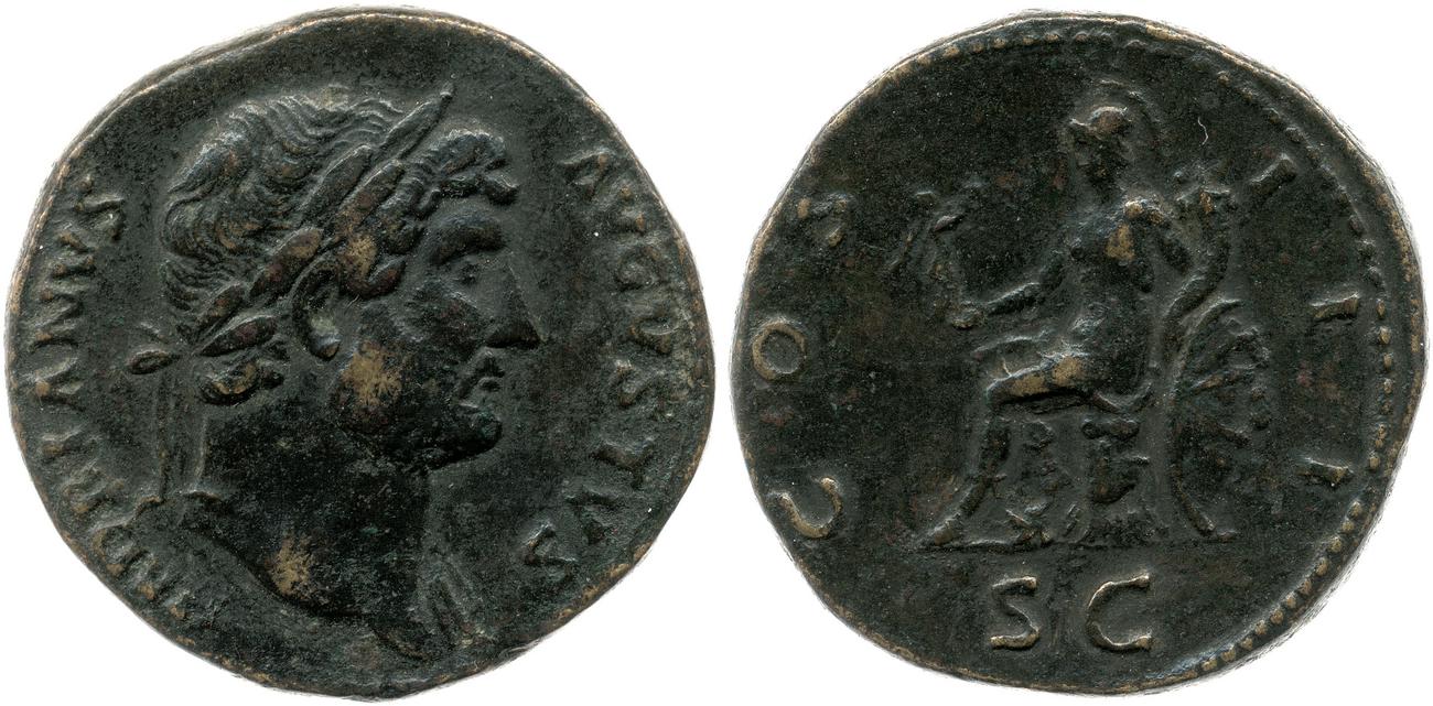RIC II, Part 3 (second edition) Hadrian 870, аверс, bm