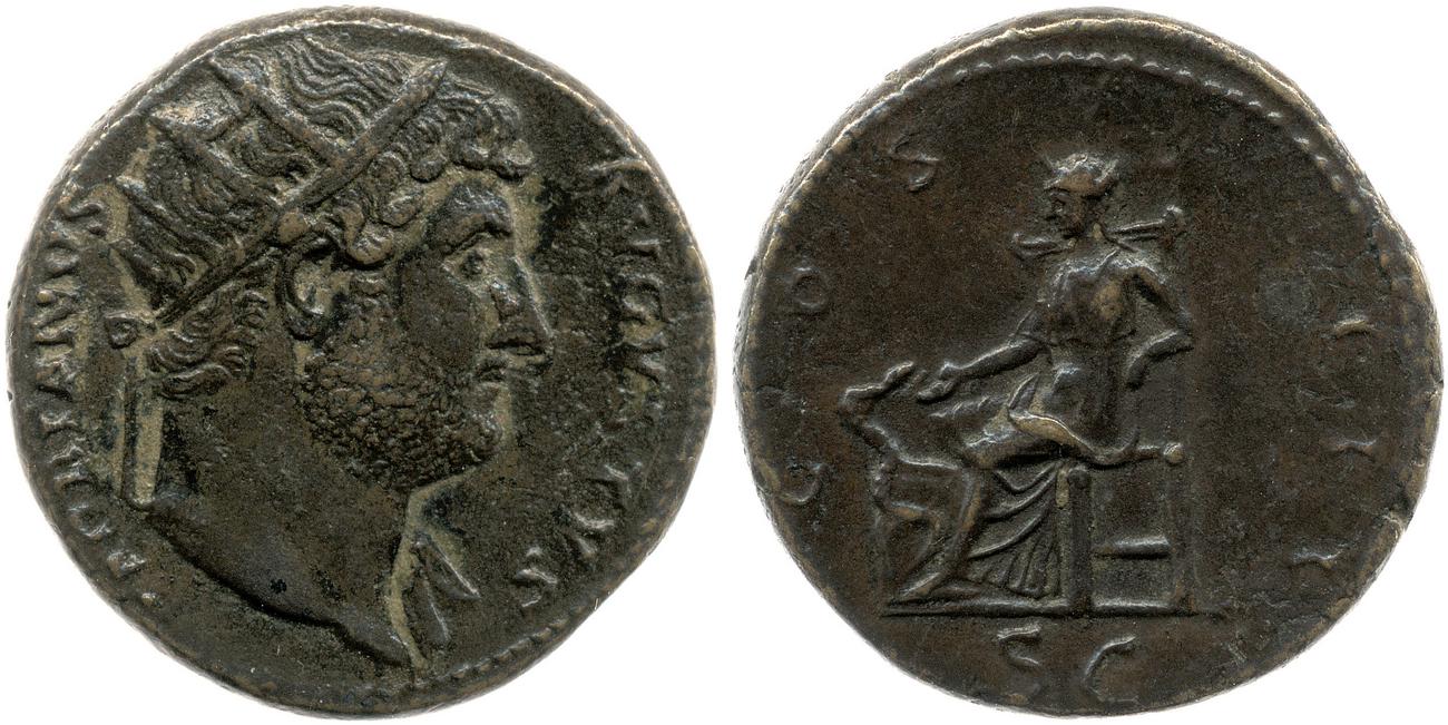 RIC II, Part 3 (second edition) Hadrian 877, аверс, bm