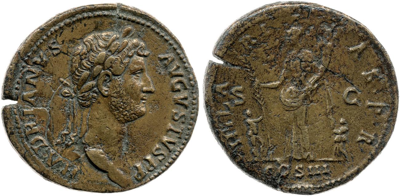RIC II, Part 3 (second edition) Hadrian 988, аверс, bm