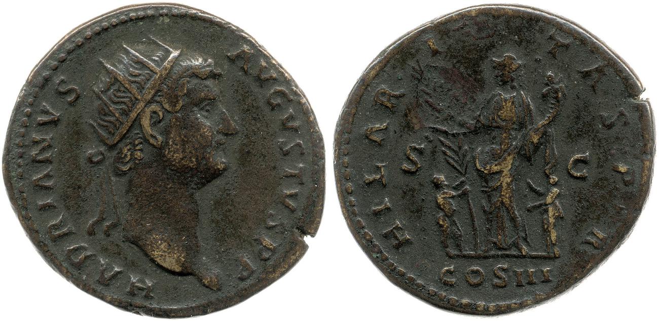 RIC II, Part 3 (second edition) Hadrian 990, аверс, bm