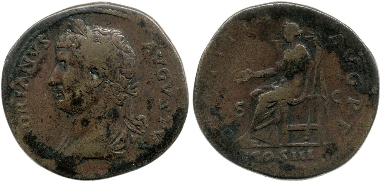 аверс RIC II, Part 3 (second edition) Hadrian 1156