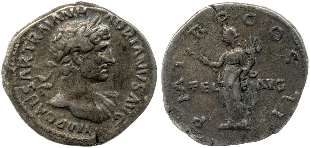 RIC II, Part 3 (second edition) Hadrian 134, аверс, Британский музей