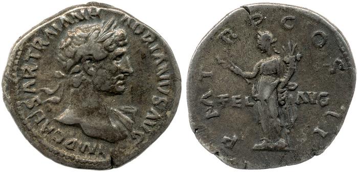 RIC II, Part 3 (second edition) Hadrian 134, реверс, Британский музей