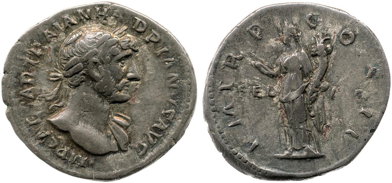 RIC II, Part 3 (second edition) Hadrian 134, аверс, Британский музей