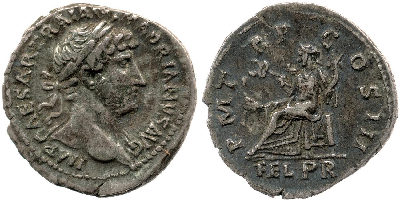 RIC II, Part 3 (second edition) Hadrian 299, аверс, bm