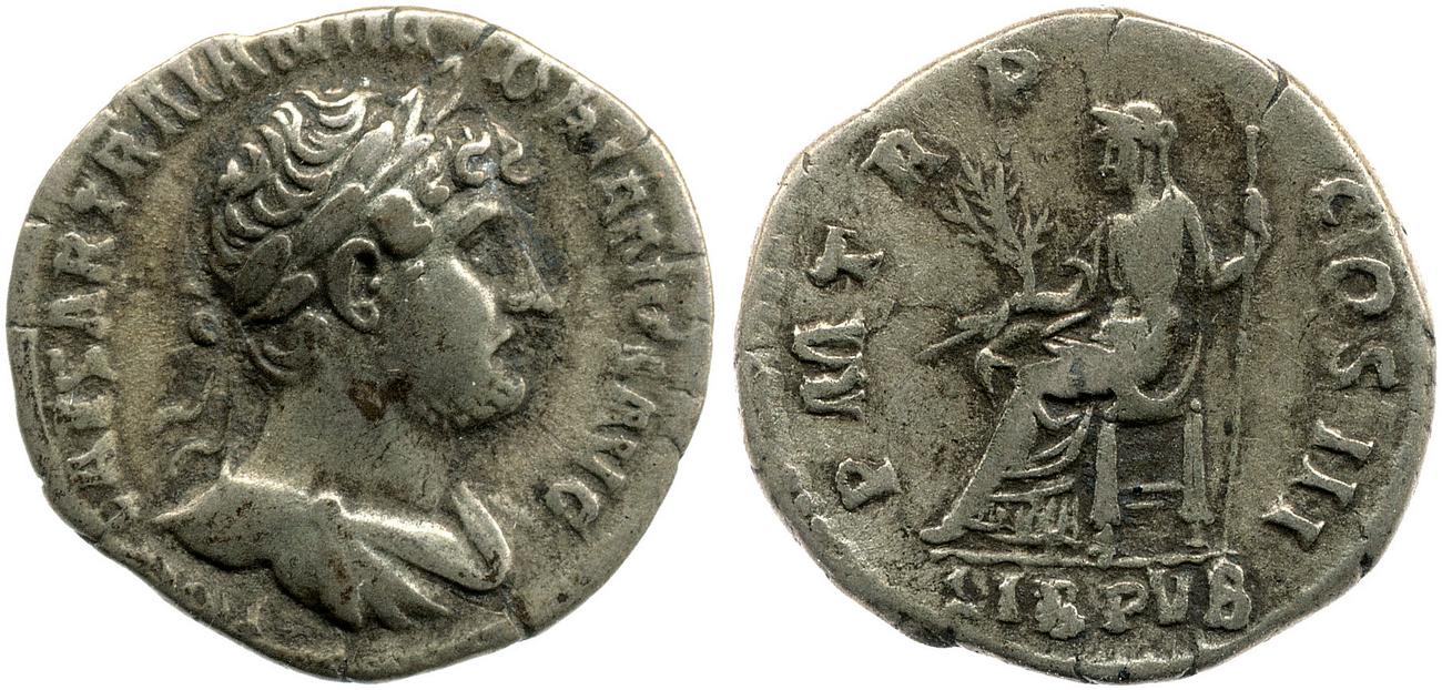 RIC II, Part 3 (second edition) Hadrian 367, аверс, Британский музей
