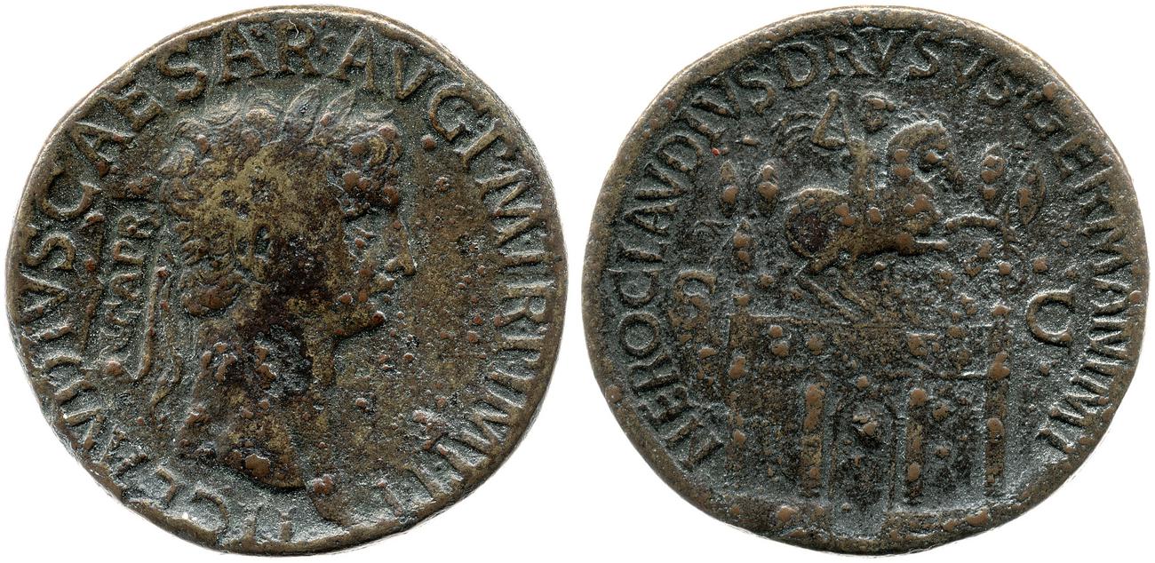 RIC I (second edition) Claudius 114, аверс, bm
