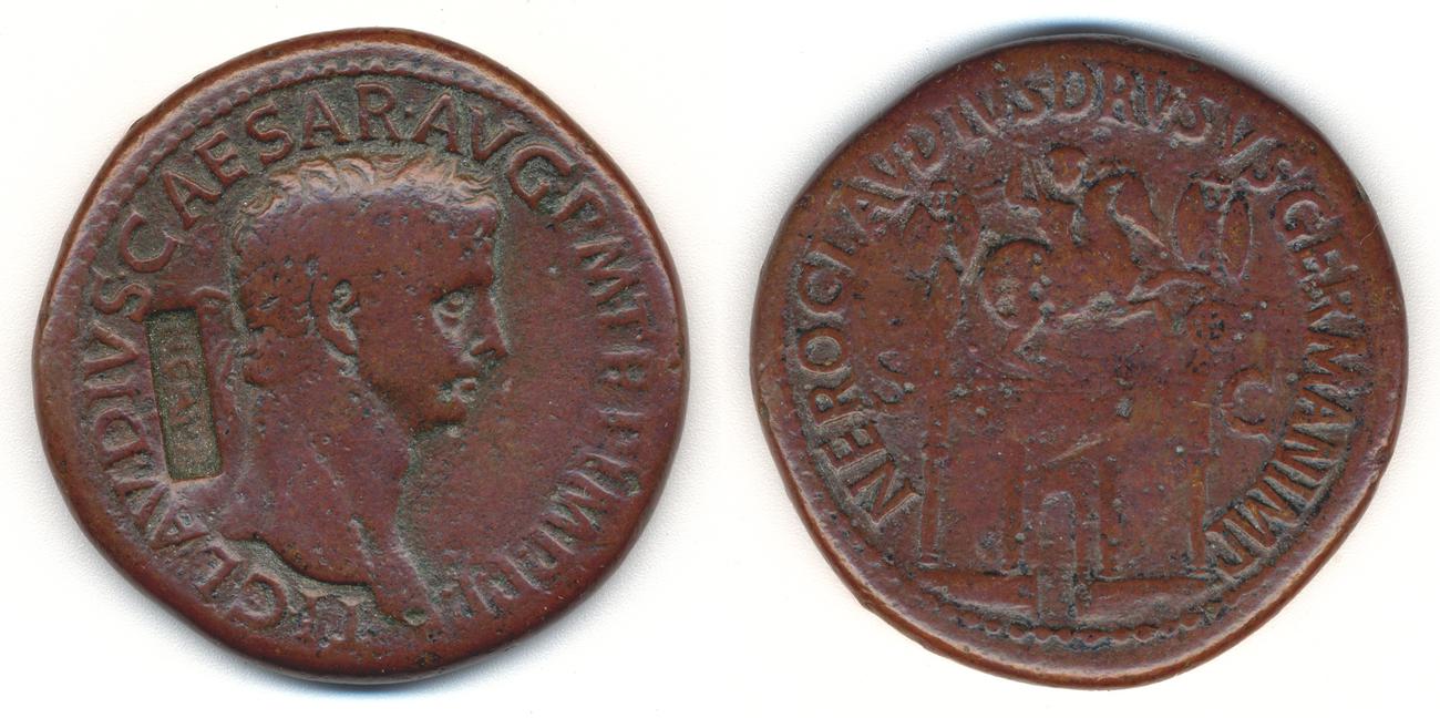 RIC I (second edition) Claudius 114, аверс, bm