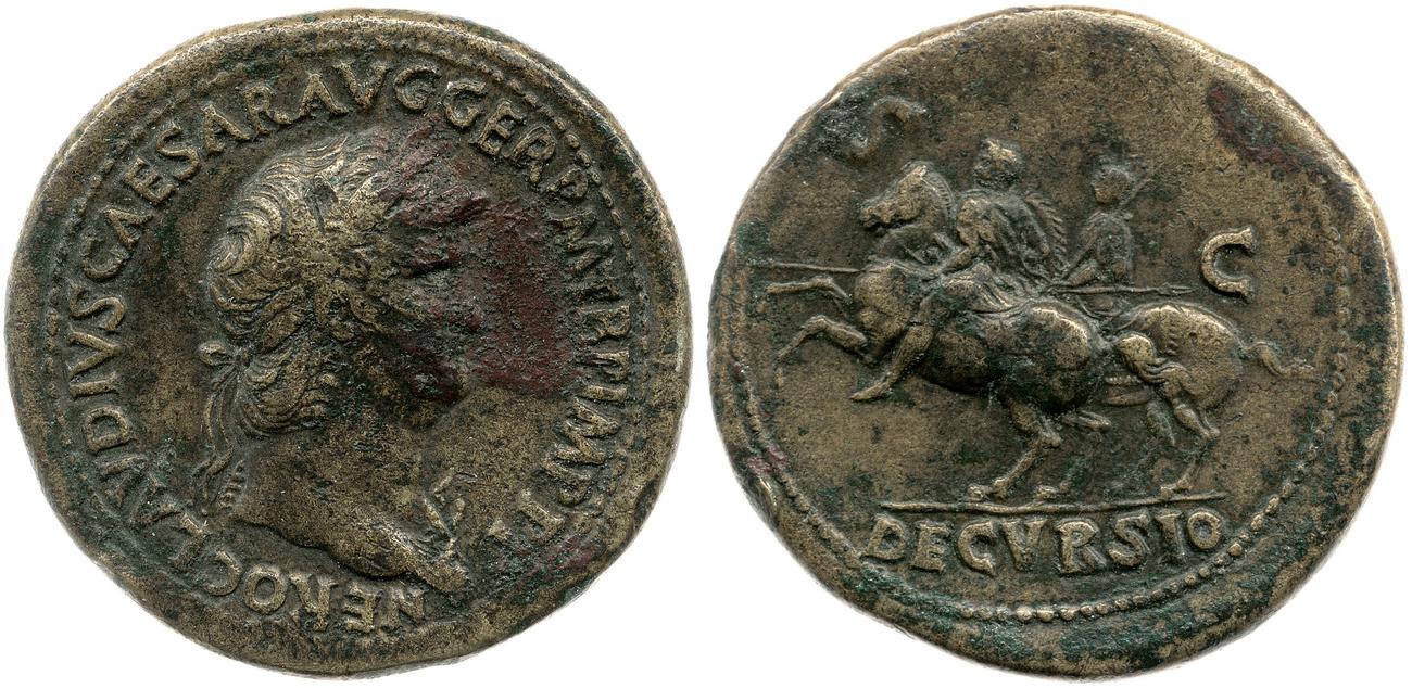 RIC I (second edition) Nero 165, аверс, bm