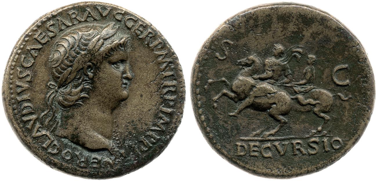 RIC I (second edition) Nero 165, аверс, bm