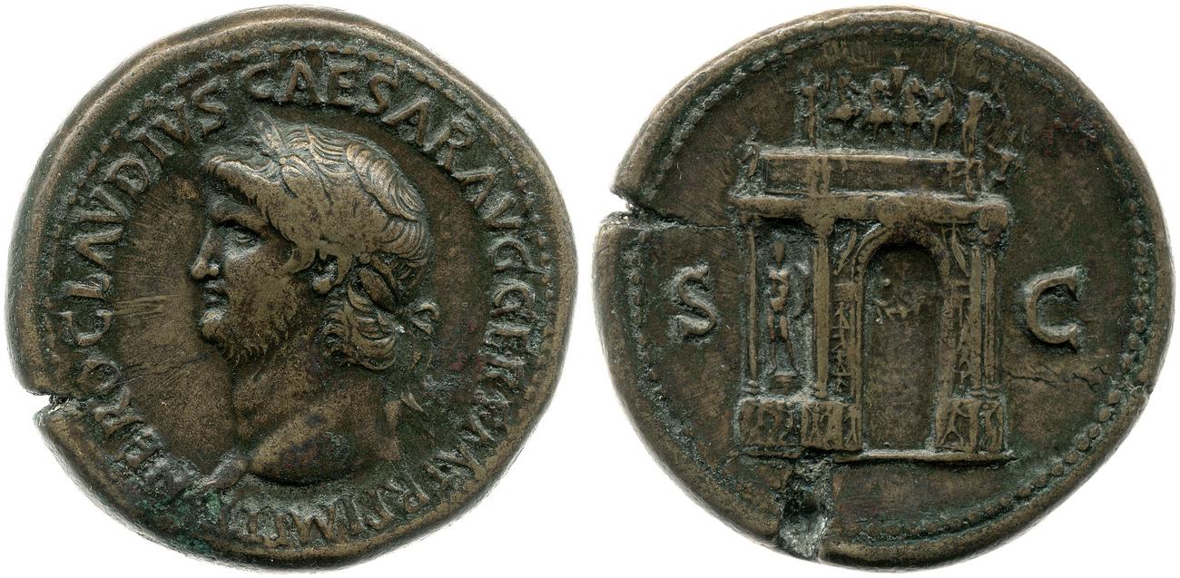 RIC I (second edition) Nero 148, аверс, bm