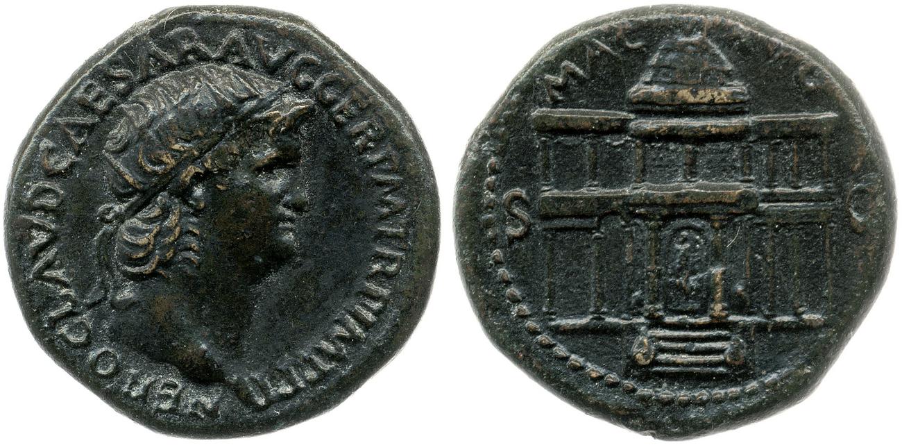 RIC I (second edition) Nero 184, аверс, bm