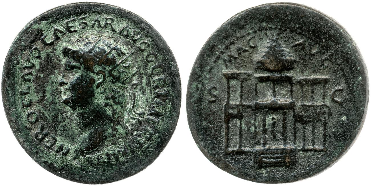 RIC I (second edition) Nero 185, аверс, bm