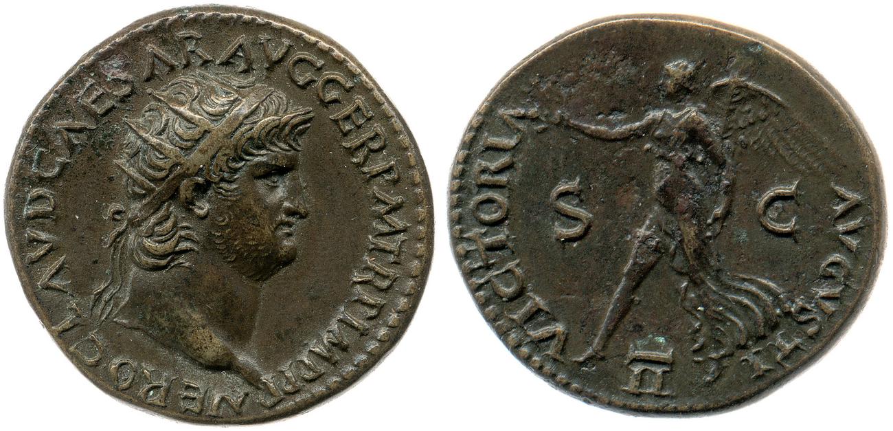 RIC I (second edition) Nero 196, аверс, bm