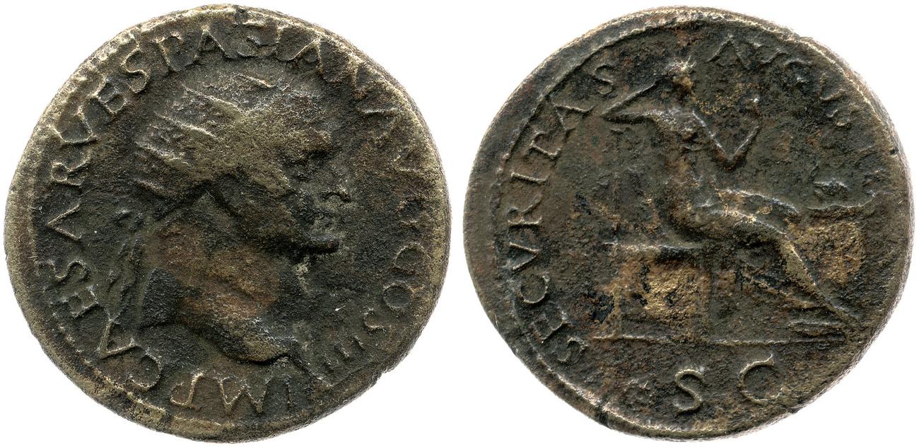 RIC II, Part 1 (second edition) Vespasian 1156, аверс, Британский музей