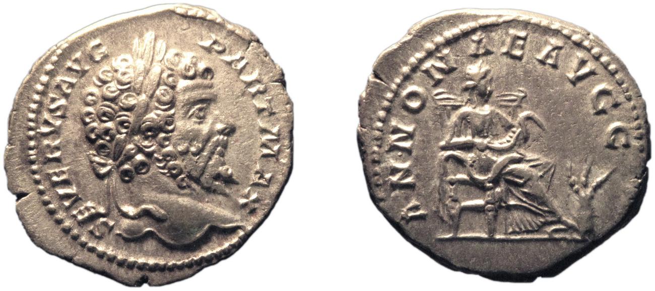 RIC IV Septimius Severus 156, аверс, Британский музей