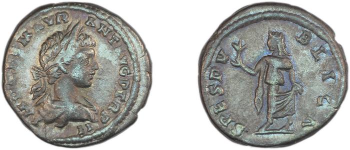 RIC IV Caracalla 341a, реверс, bm