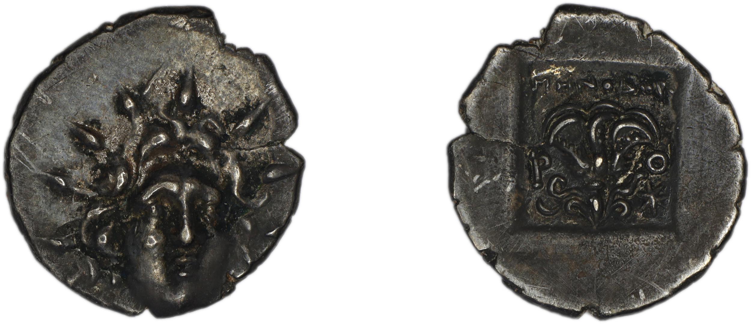 Rhodes Jenkins 1989 Group E hemidrachms, аверс, bm