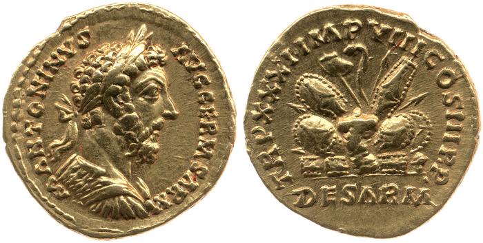 реверс RIC III Marcus Aurelius 366