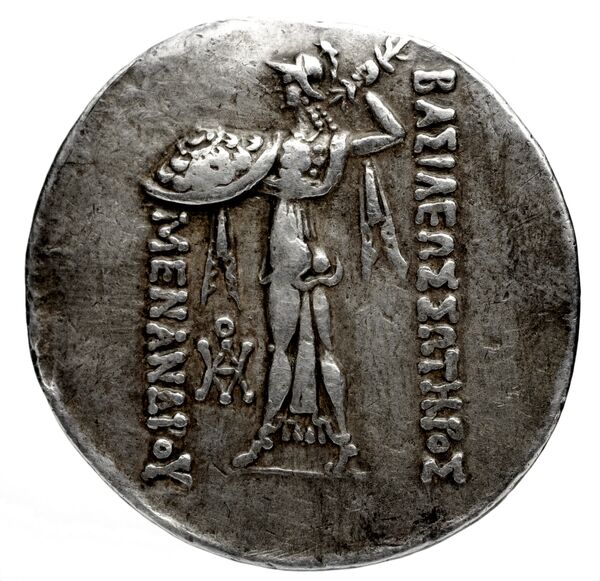 реверс Bactrian and Indo-Greek Coinage Menander I 1.2
