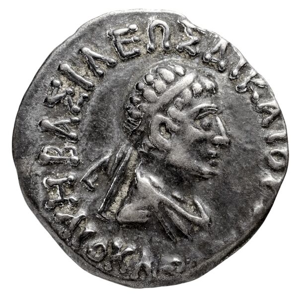 Bactrian and Indo-Greek Coinage Heliocles II 8.5, аверс, bnf-bigr