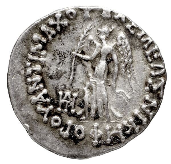 Bactrian and Indo-Greek Coinage Antimachus II 1.6, аверс, bnf-bigr