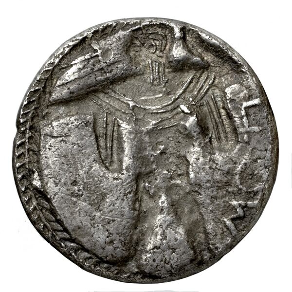 Poseidonia Historia Numorum Italy 1108, реверс, BnF (IRIS)