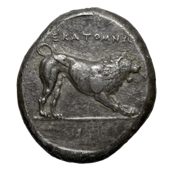 Hecatomnus of Caria Mylasa Konuk 1998 B7, реверс, BnF (IRIS)