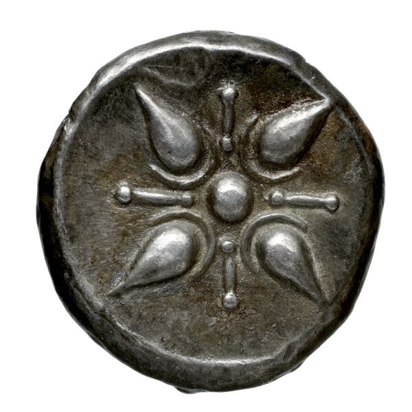 Hecatomnus of Caria Mylasa Konuk 1998 A1, реверс, BnF (IRIS)