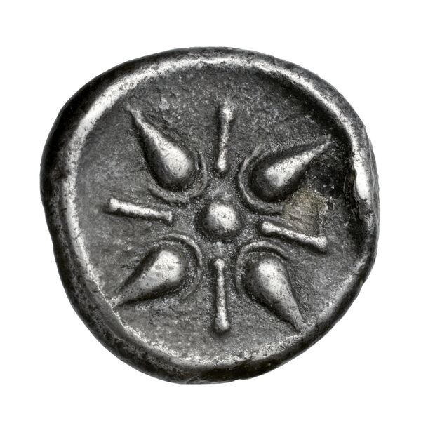 Hecatomnus of Caria Mylasa Konuk 1998 A1, реверс, BnF (IRIS)