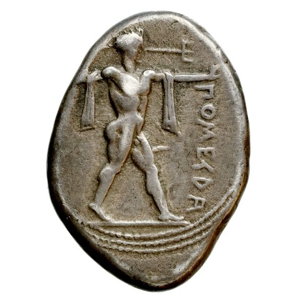 Poseidonia Historia Numorum Italy 1128, аверс, BnF (IRIS)