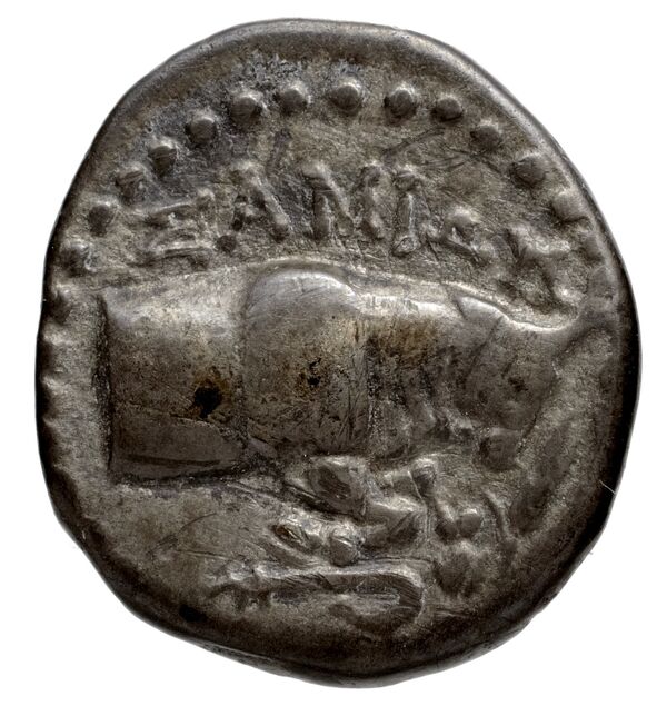 Samos Barron 1966 Last silver tetrobols, реверс, bnf-iris