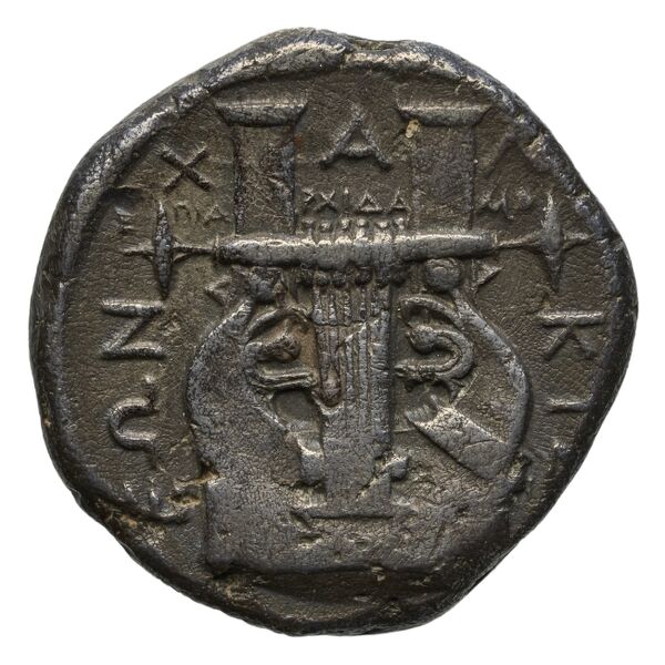 реверс Chalcidian League Olynthus Robinson /Clement 1938 Group N-X, tetradrachms and tetrobols