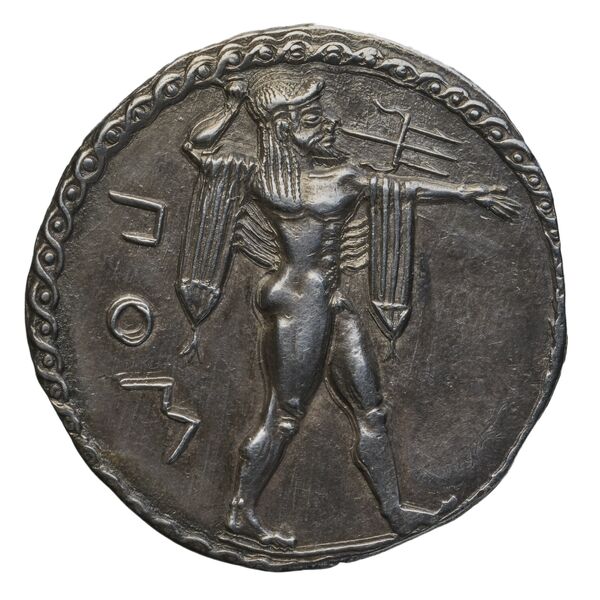 Poseidonia Historia Numorum Italy 1107, аверс, BnF (IRIS)