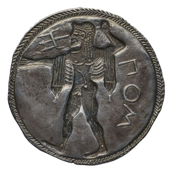 Poseidonia Historia Numorum Italy 1107, реверс, BnF (IRIS)