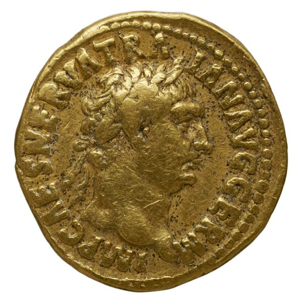 RIC II Trajan 5 (aureus), аверс, BnF (Bibliothèque nationale de France)