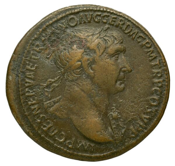 аверс RIC II Trajan 497 (sestertius)