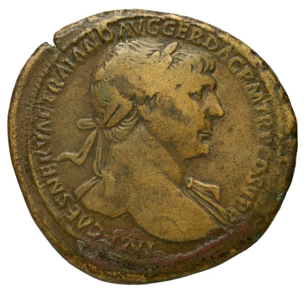 RIC II Trajan 463 (sestertius), аверс, bnf_ocre