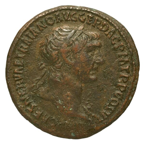RIC II Trajan 584 (as), аверс, bnf_ocre