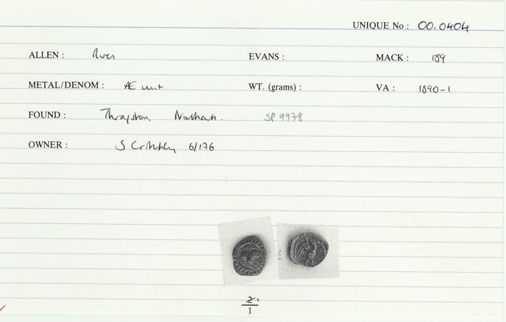 ABC 2760, аверс, Celtic Coin Index (Оксфорд)