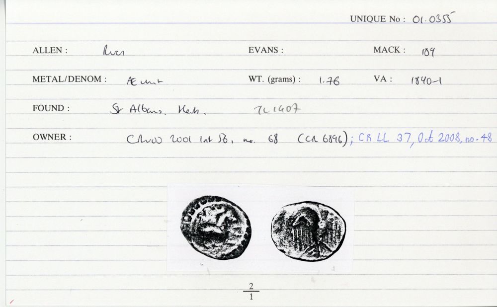 ABC 2760, аверс, Celtic Coin Index (Оксфорд)