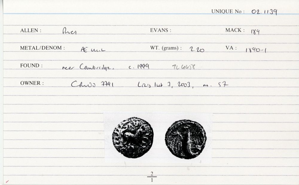 ABC 2760, аверс, Celtic Coin Index (Оксфорд)
