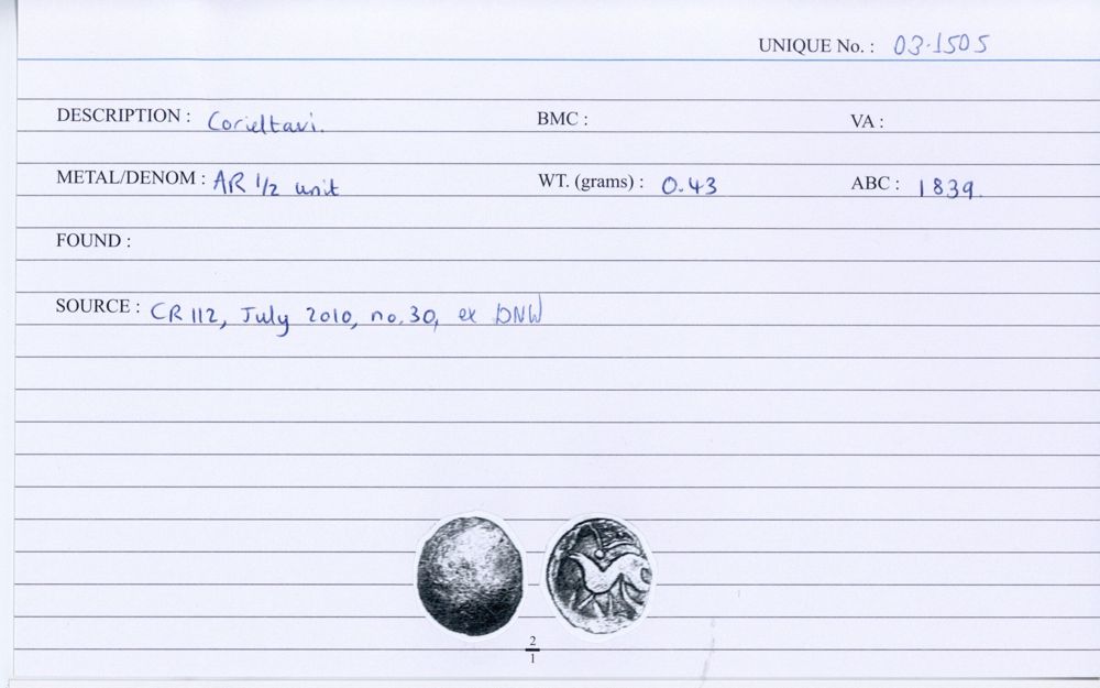 ABC 1839, аверс, Celtic Coin Index (Оксфорд)