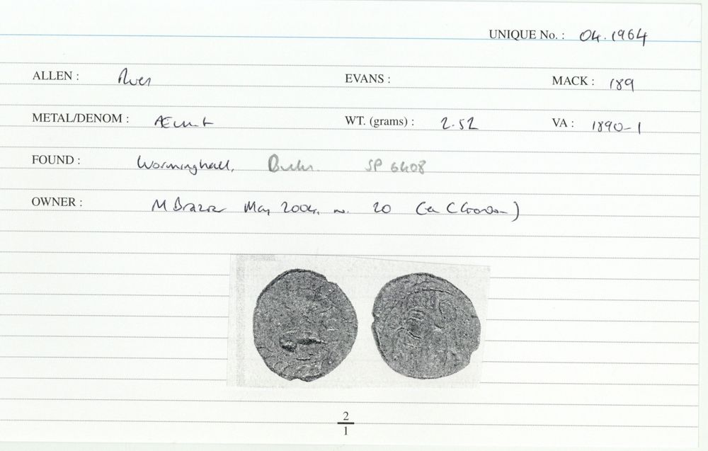 ABC 2760, аверс, Celtic Coin Index (Оксфорд)